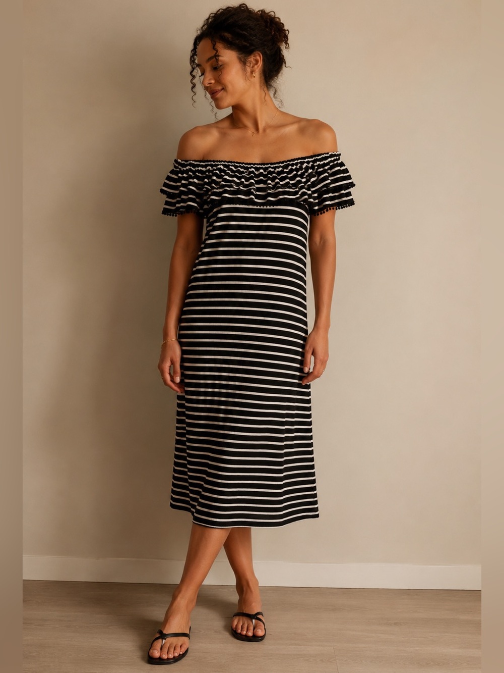 NWT LOFT Off the Shoulder Midi Dress